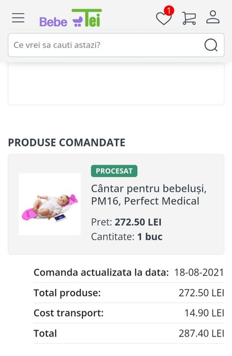Cantar digital pentru bebelusi