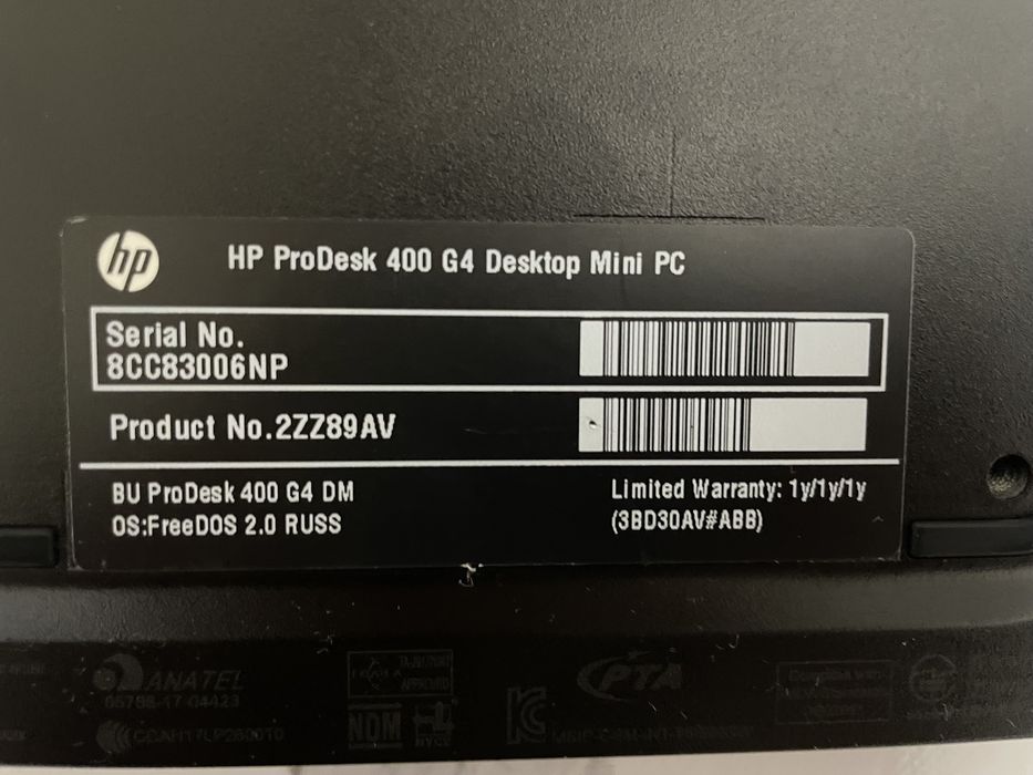 Мини ПК hp prodesk 400 g4 core i5 8gen