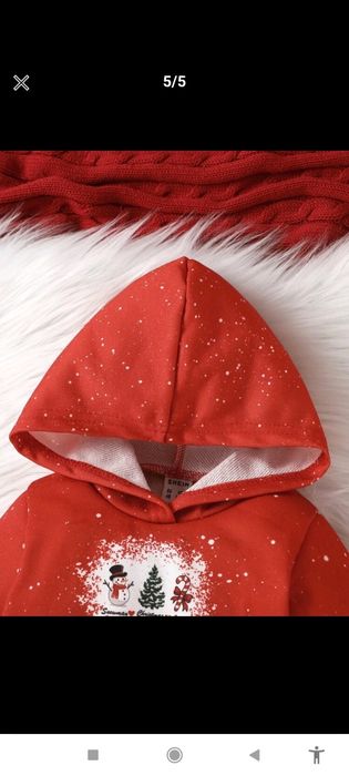 Толстовка с капюшоном и карманом кенгуру для малышей с рождественским