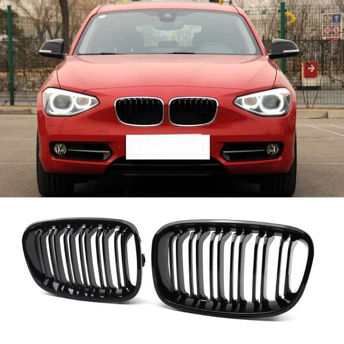Set 2 grile negre M style BMW seria 1 F20 F21 non facelift 2011-2015