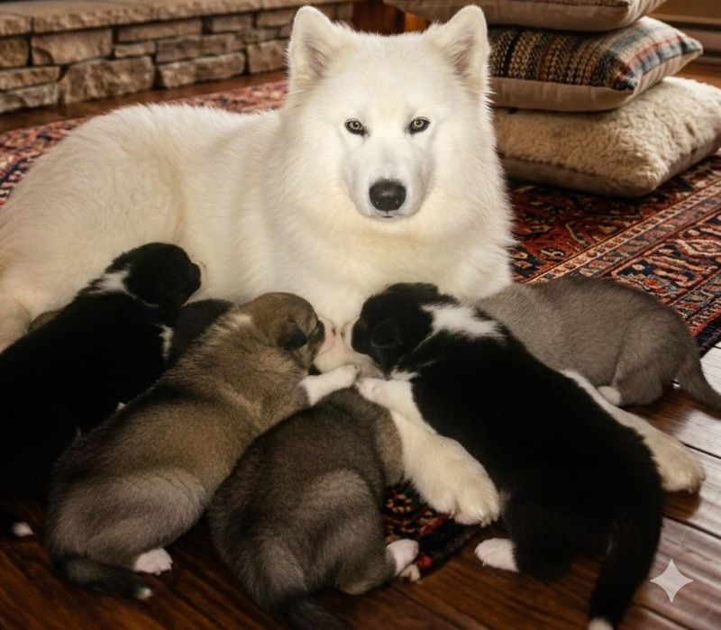 Мальчик 2 месяца метис самоеда