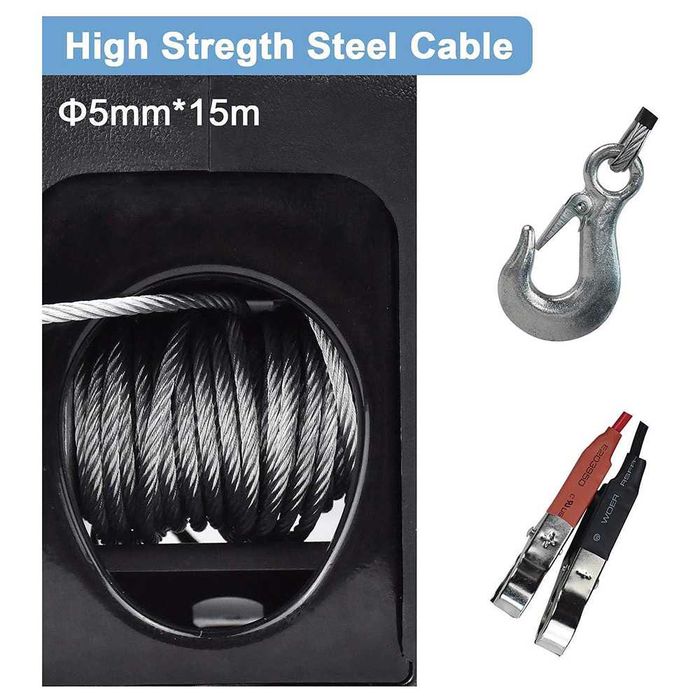 Лебедка 2000LBS, с дистанционно, 12V, до 910 кг