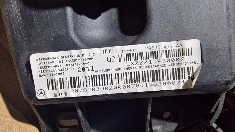 Airbag pasager Mercedes W204 GLK W212 C220 E220 C250 E250 a2078603902