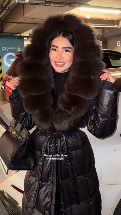 Geaca cu blana naturala de vulpe