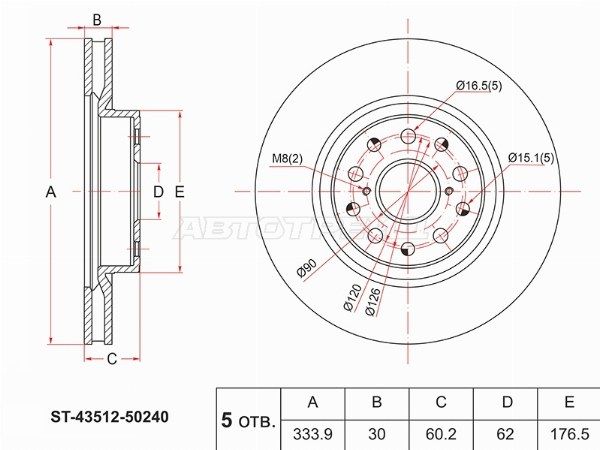 Диск тормозной Lexus Ls 460