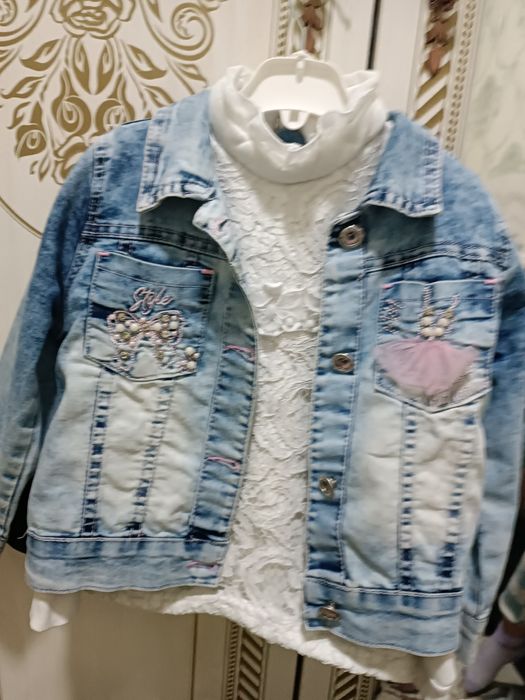 Qiz bollar kiyimi 3 talik.kojini Yupka, jensi kastun,oq kofta