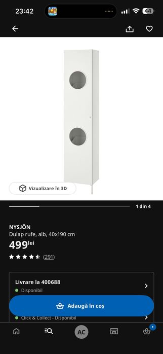 Dulap de haine baie, IKEA. Ridicare personală în Cluj.