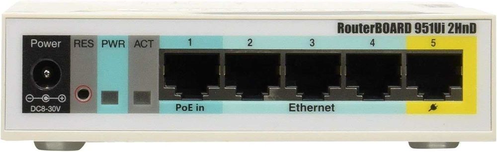 Wireless AccessPoint MikroTik RB951Ui-2HnD 2.4Ghz AP 5x10/100 Ethernet