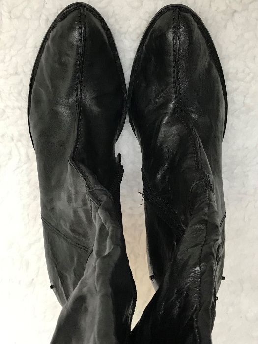 Cizme negre brand Diesel peste genunchi dama piele originale toc 11 cm