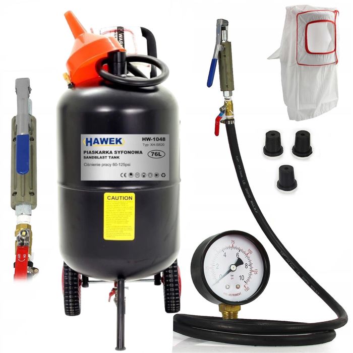Пневматична Пясъкоструйка тип балон 76л Hawek
