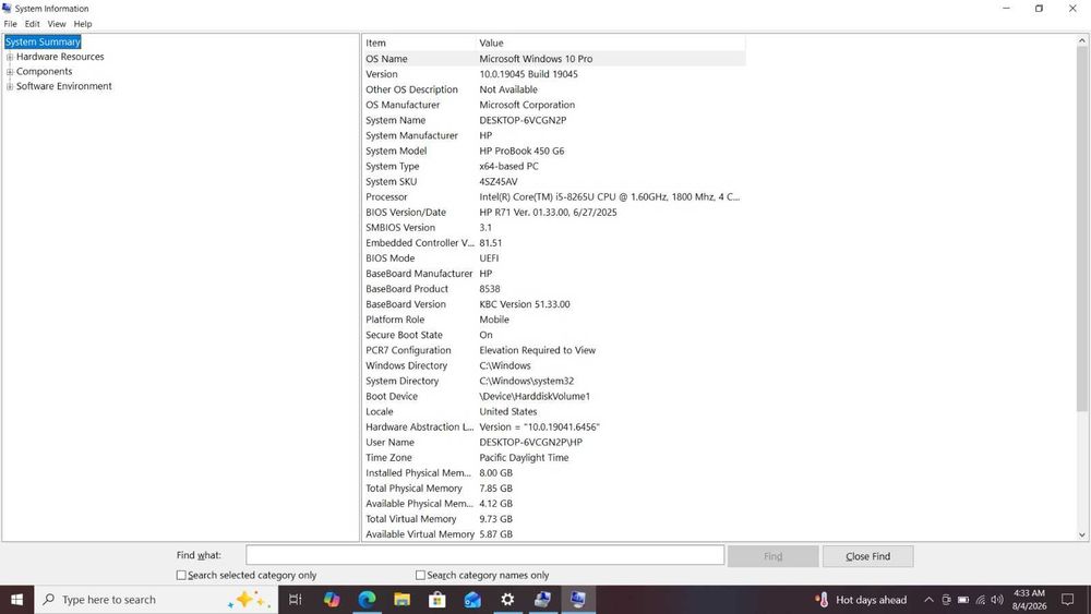 HP ProBook 450 G6 - i5-8265U