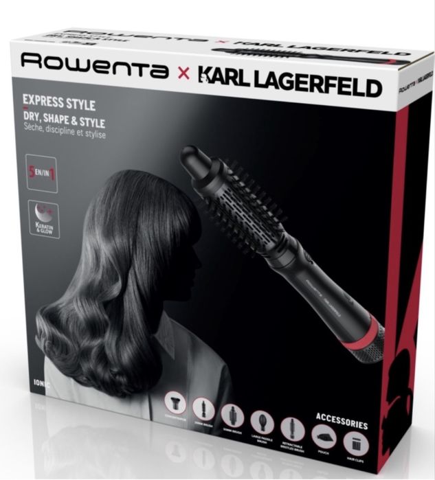 Rowenta CF634LF0 фен-щетка черный, красный