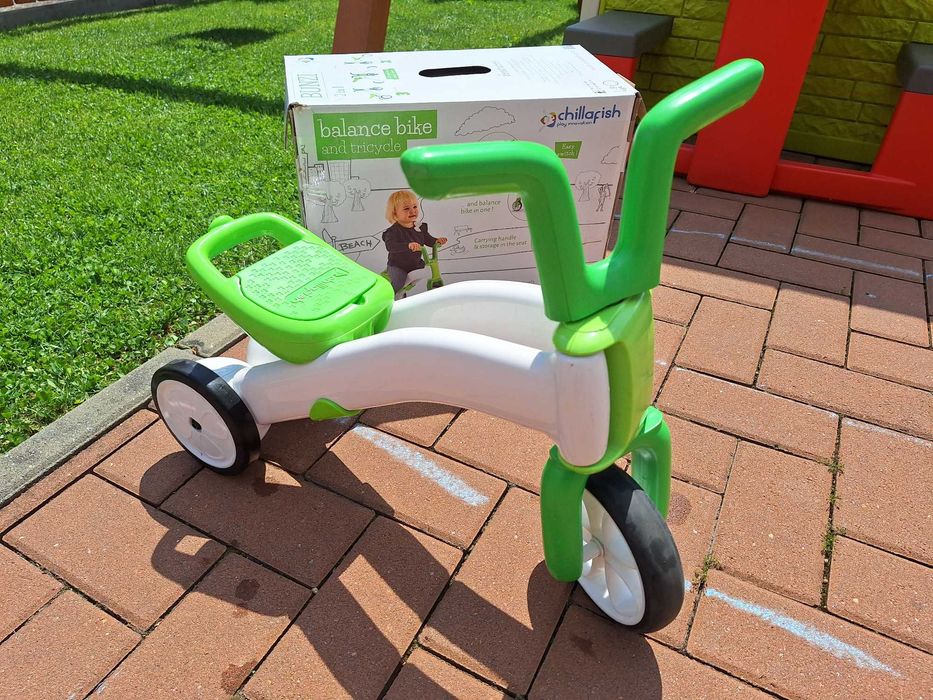 Tricicleta si bicicleta 2 in 1 - Bunzi verde - de la 3 roti la 2 roti