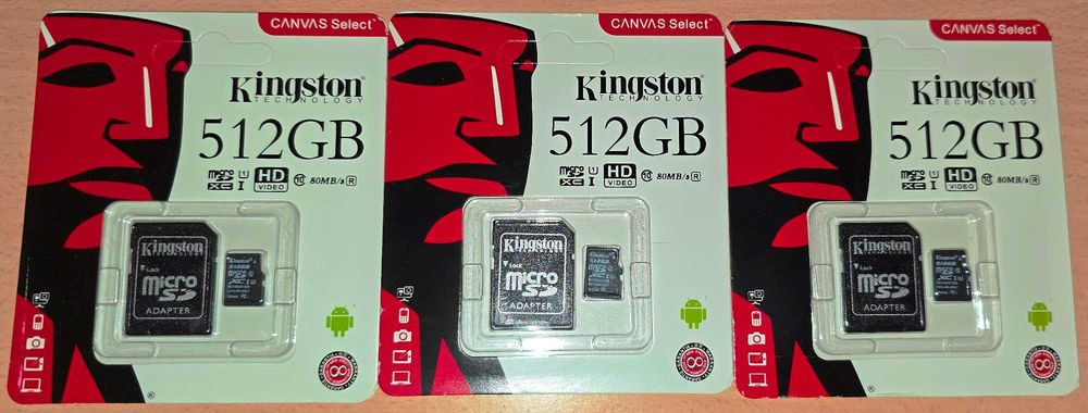 SD memory карта памет Kingston 512GB плюс SD адаптер с възможност за доставка до Speedy автомат само за 1,54 евро