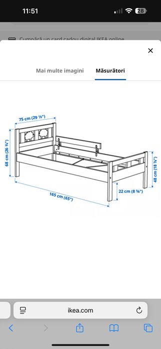 Pat Ikea copii + saltea