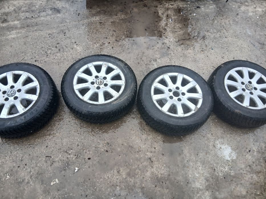 Jante aliaj cu anvelope M+S 195/65 R15 91H VW Golf 5/Skoda DOT 2021