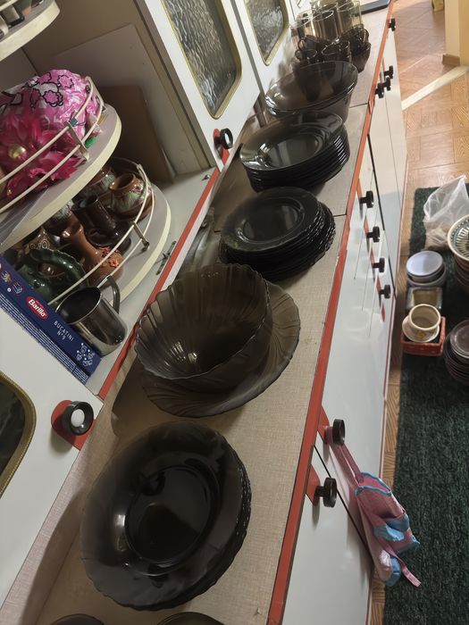 Набор посуды коричневый