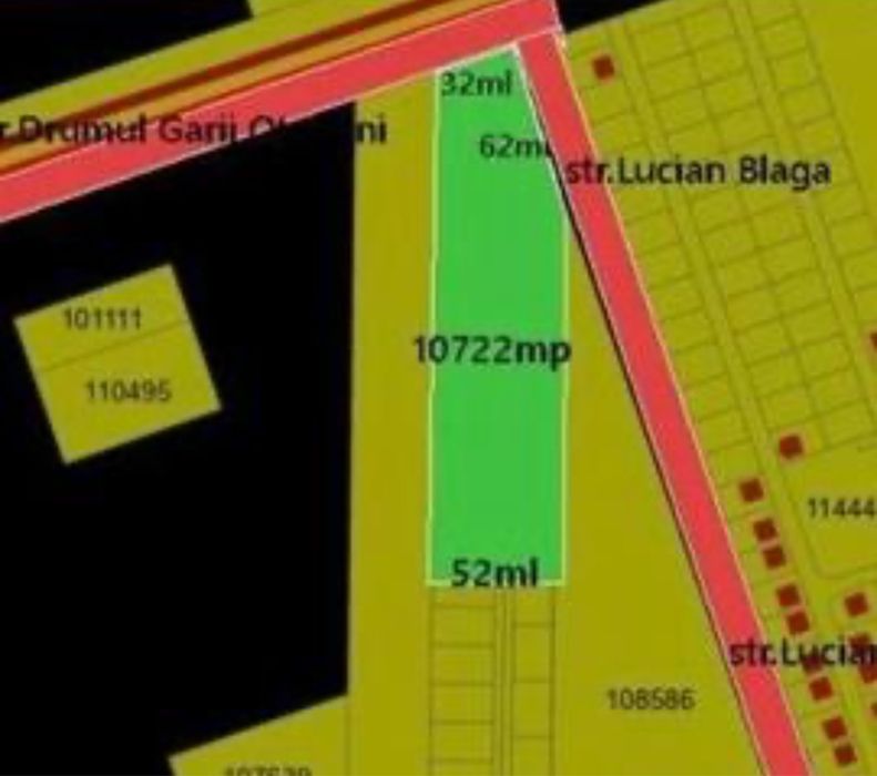 Vand teren Otopeni strada Gări deschidere 90 m