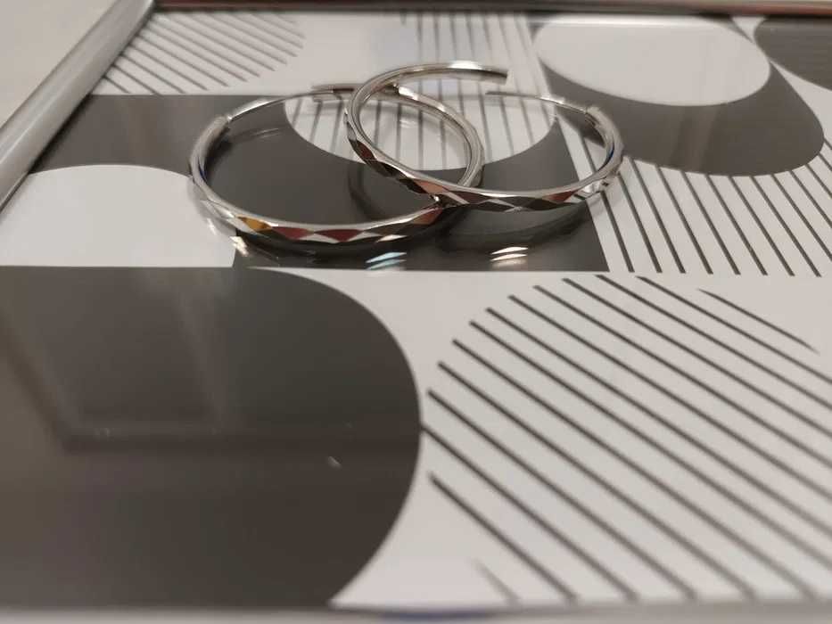 Сребърни обеци, кръгли обици 4см