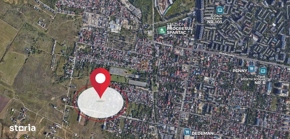 Teren intravilan 6.261 mp cu deschidere de 32 ml, Strada Tiparnitei