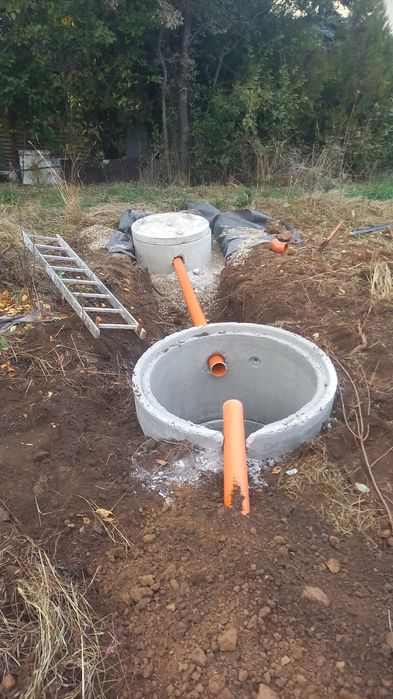 Септична яма , Канализация ,Багер ,Бобкат