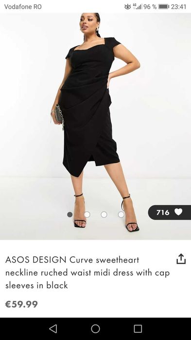 Rochie elegantă Asos, made în Romania