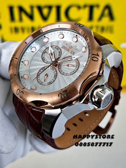 INVICTA Venom Brown leather 52 mm, Инвикта нов мъжки часовник