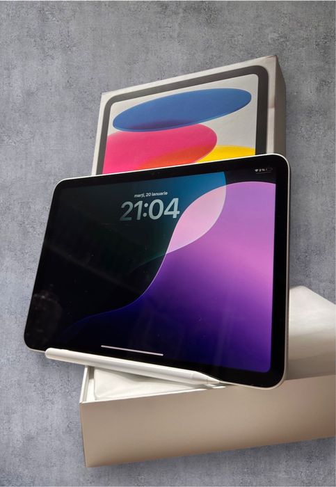 Apple iPad 10 Silver 64GB – stare foarte bună + stylus gratis