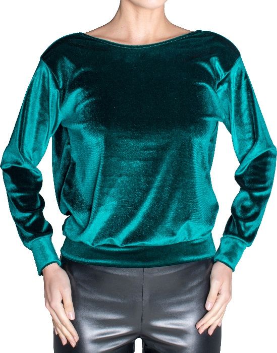 Bluza catifea verde