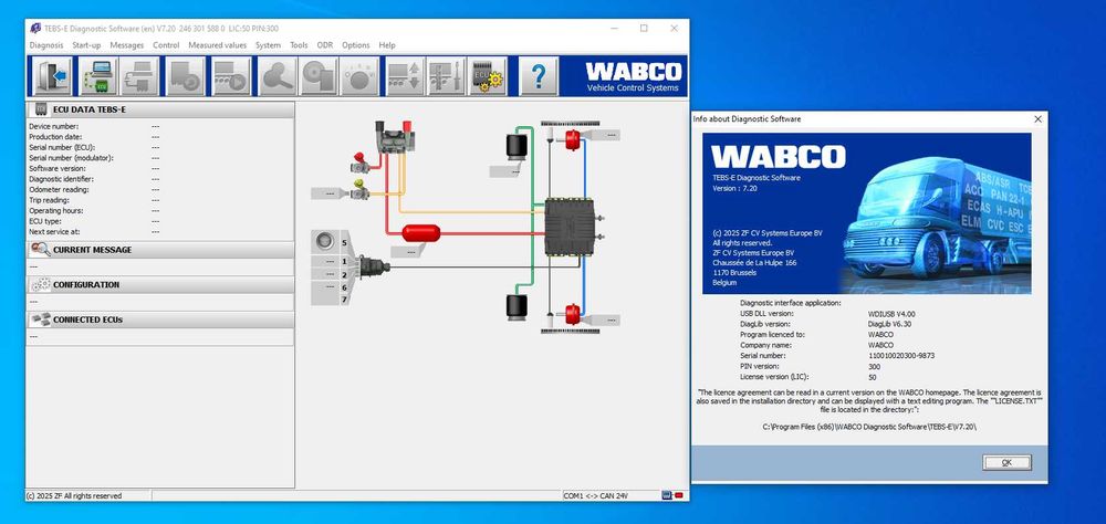 Knorr-Bremse ECUtalk 2.6.7.3 [2025.07] + Wabco TEBS-E 7.20 [2025.06] - Diagnoza EBS/TEBS - Instalare Remote