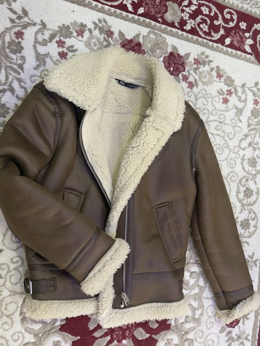 Мъжко яке ZARA Aviator (Кафяво) – Дубленка с пух