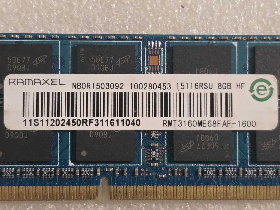 Memorie laptop RAMAXEL, 8GB, DDR3, 1600Mhz, 1.35V, RMT3160ME68FAF-1600