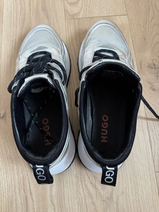 Мъжки  кожени маратонки HUGO BOSS с метален ефект, размер 43