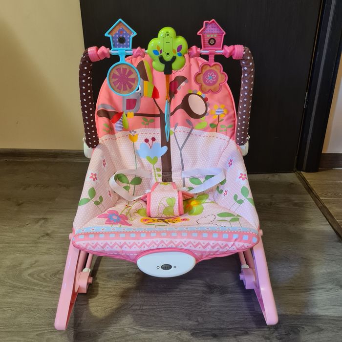 Шезлонг и люлка 2в1 със звук