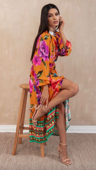 Риза рокля 100% вискоза S 2XL