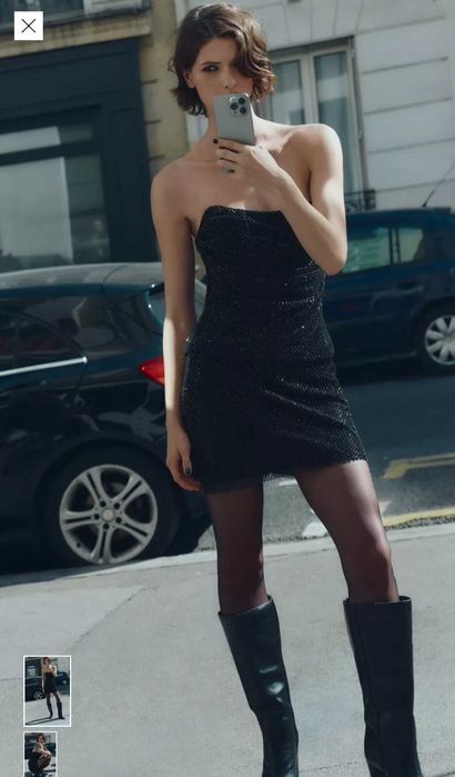 Zara черен корсет с пола