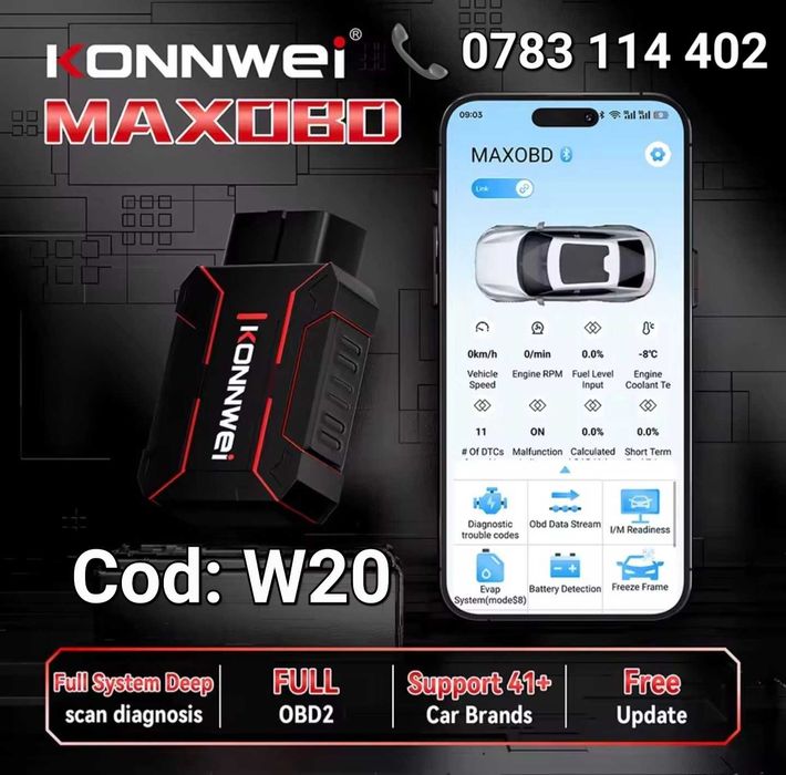 MAXOBD-Adaptor Diagnoza-Profesional-KONNWEI-Advancer-Airbag-ABS-HQ-W20