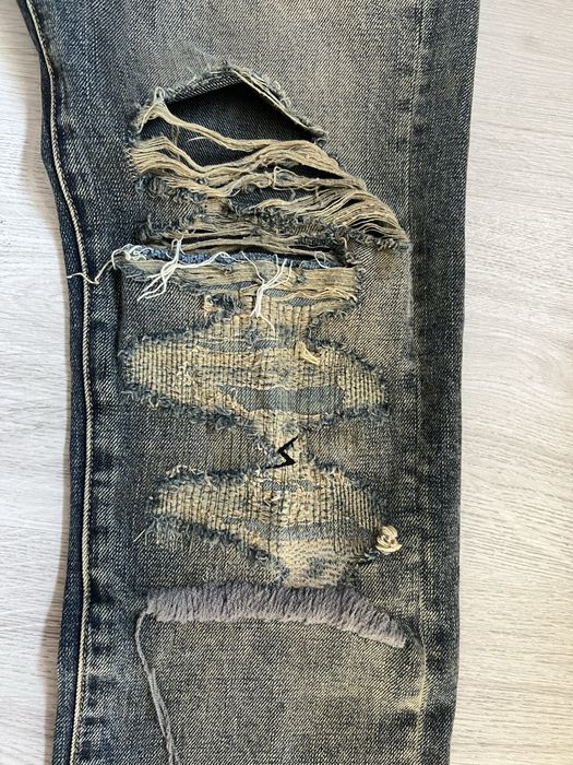 Undercover 68 silver yarn skinny jeans