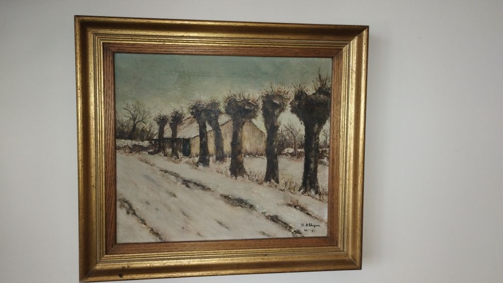 Прекрасна картина Пейзаж. Масло. Чудесна дървена рамка.