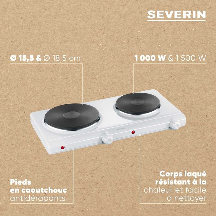 Двоен електрически котлон Severin DK 1042 бързо затопляне 2500W, 3,9кг