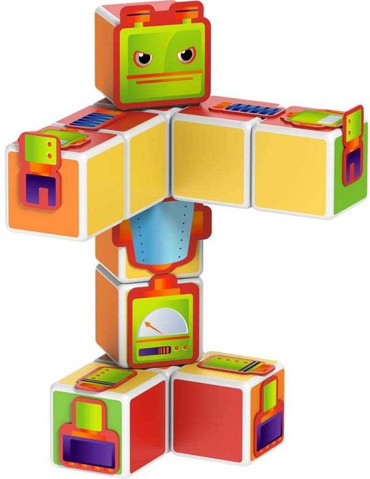 Set de constructie magnetic Geomag, Robot, 11 piese