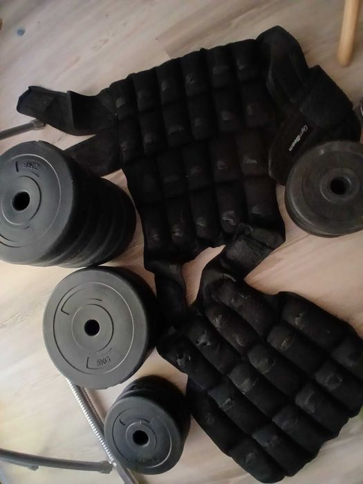 Set gantera+haltera ajustabila(16+16 Kg)+vesta cu greutati atasabile 20kg