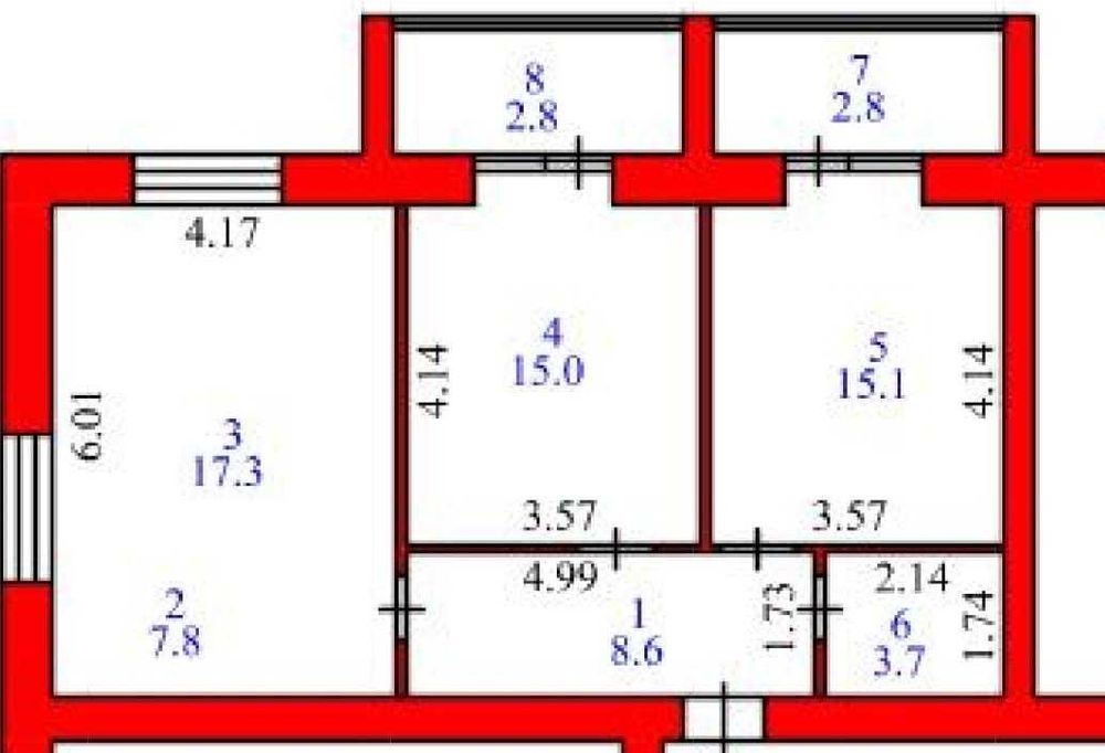 Евротрешка 73,1 кв.м ПАРК
