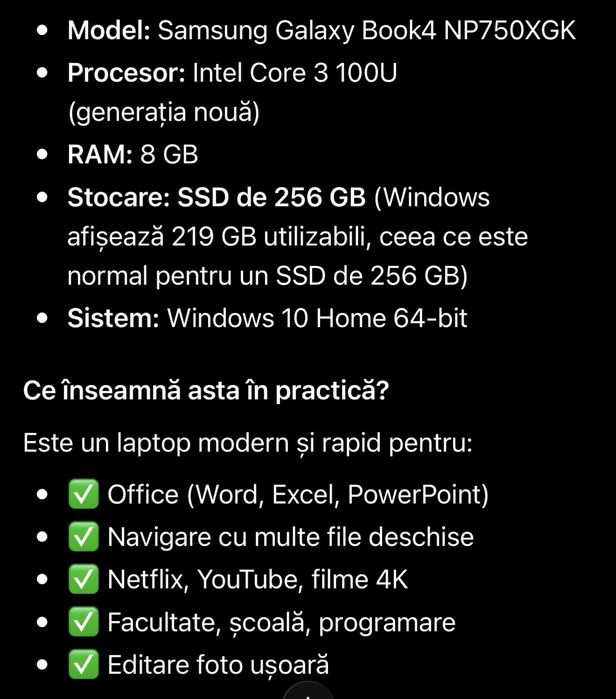 Vand Samsung Galaxy Book4+Windows nou nefolosit