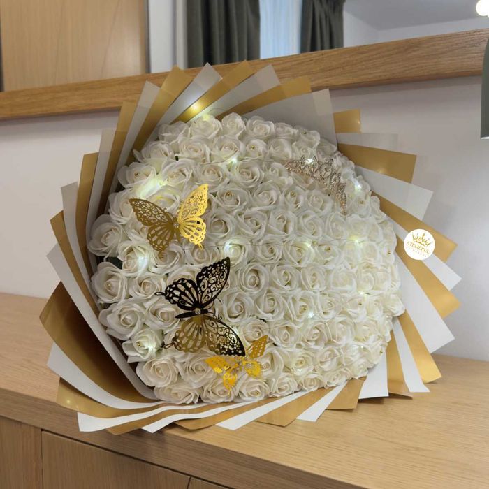 Buchete Trandafiri Sapun - Simple / cu Stitch / cu Sclipici