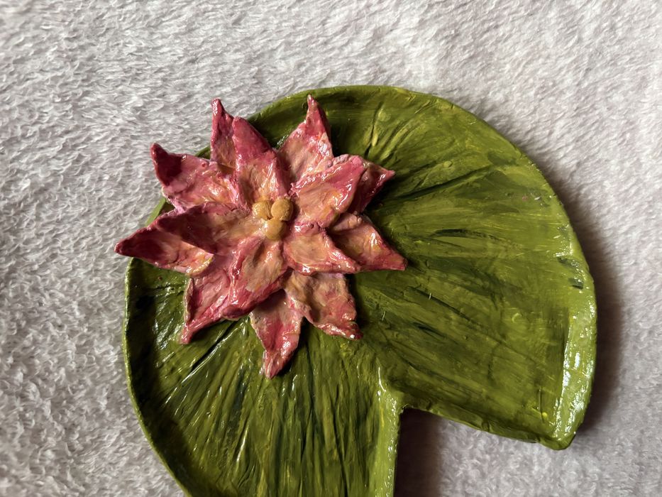 Water lily trinket dish air dry clay
