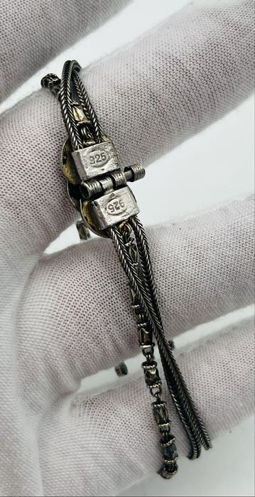 Старинна сребърна гривна с позлата тип пафта