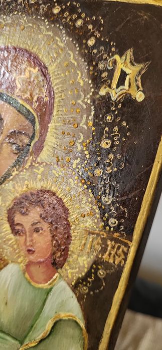 Icoană pictată manual Maica Domnului cu Pruncul