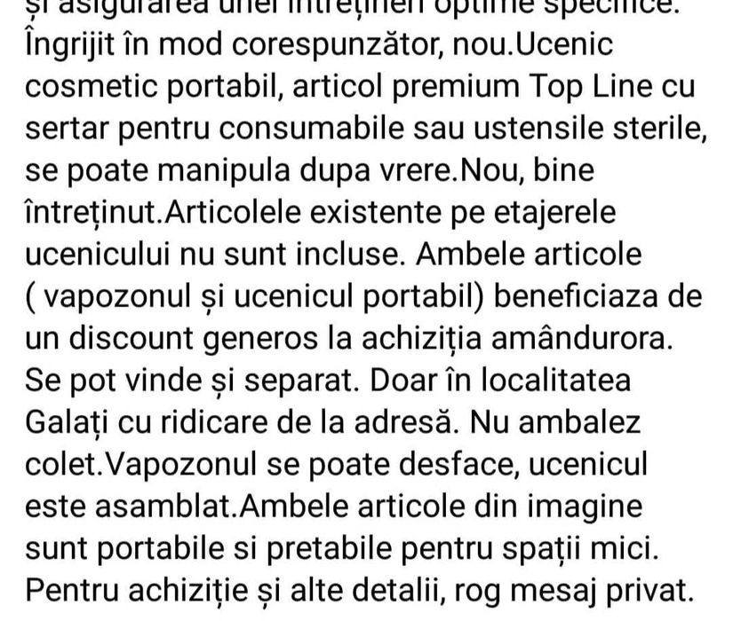 Vapozon si ucenic cosmetic