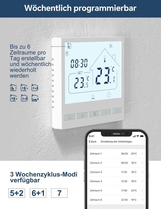 Termostat smart cu wifi pentru centrala gaz incalzire